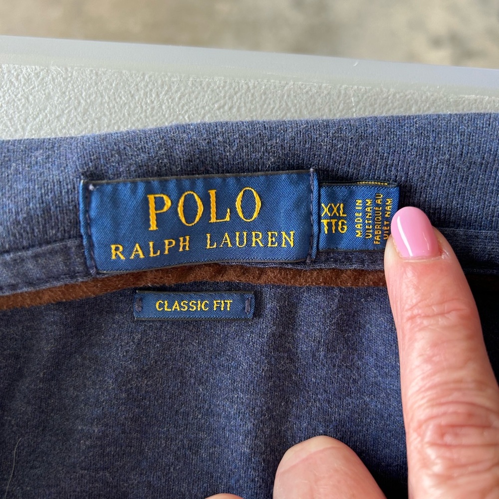 Polo by Ralph Lauren Men's Navy Blue Long‎ Sleeve Polo Shirt  Sz XXL - Picture 5 of 6